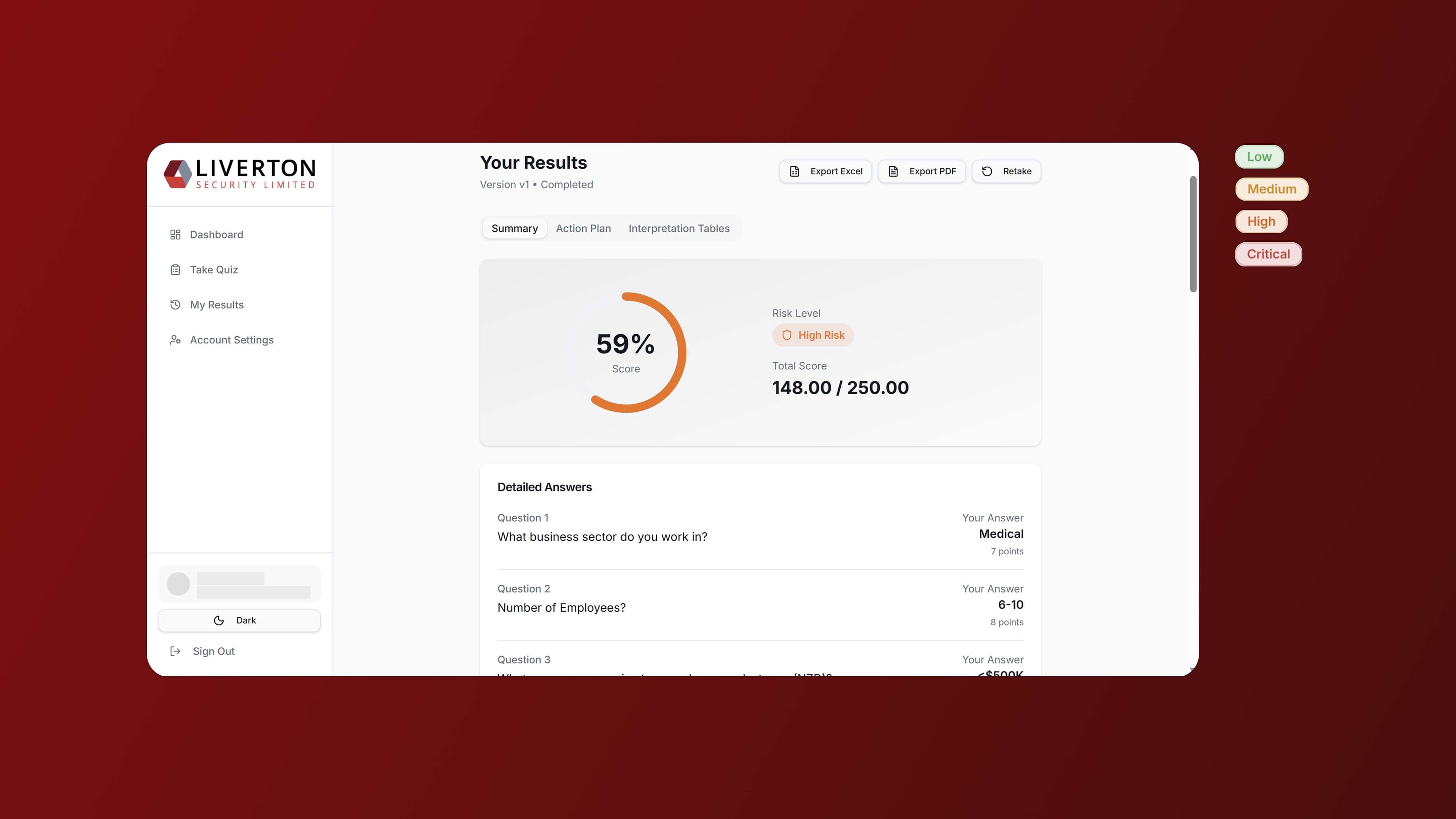 LiveRisk allows organisations to self-assess their cybersecurity risks.